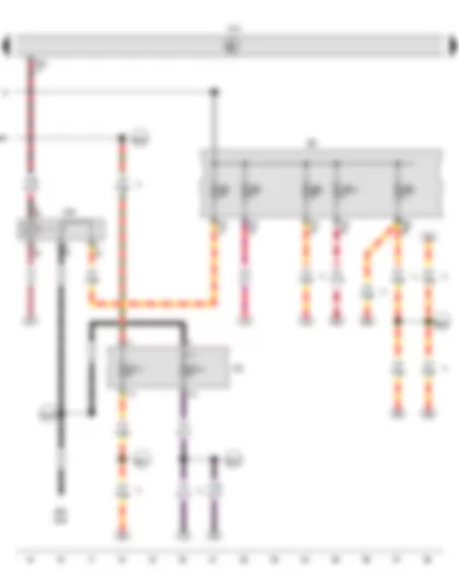 Wiring Diagram  VW GOLF PLUS 2014 - Terminal 15 voltage supply relay - Fuse holder B - Fuse holder C