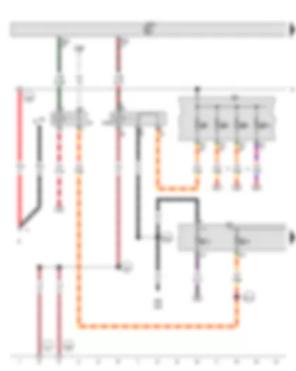 Wiring Diagram  VW GOLF PLUS 2014 - Heated rear window relay - Terminal 15 voltage supply relay - Fuse holder B - Fuse holder C