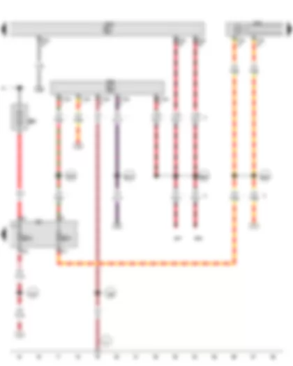 Wiring Diagram  VW GOLF PLUS 2011 - Control unit with display for radio and navigation - Voltage stabiliser - Fuse 5 in fuse holder A - Fuse holder C