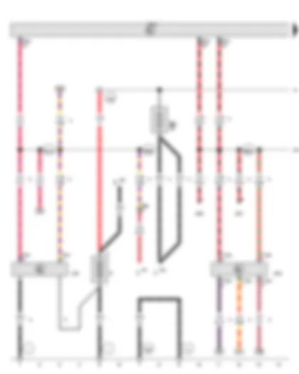 Wiring Diagram  VW GOLF PLUS 2014 - Battery - Battery monitor control unit - Voltage stabiliser - Fuse 1 in fuse holder A