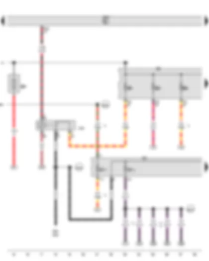 Wiring Diagram  VW GOLF PLUS 2013 - Terminal 15 voltage supply relay - Fuse 5 in fuse holder A - Fuse holder B - Fuse holder C