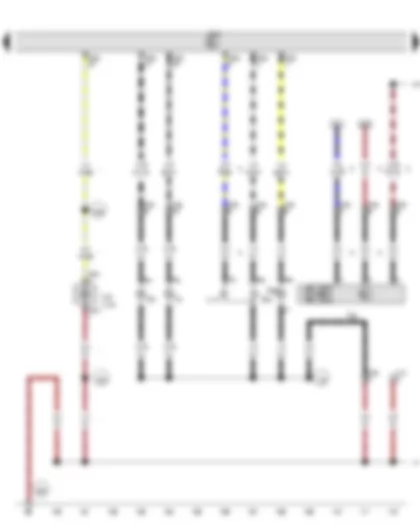 Wiring Diagram  VW GOLF PLUS 2014 - Left fog light bulb - Left cornering light bulb - Left daytime running light bulb - Left side light bulb - Front left turn signal bulb - Left headlight dipped beam bulb - Left headlight main beam bulb - Left headlight range control motor