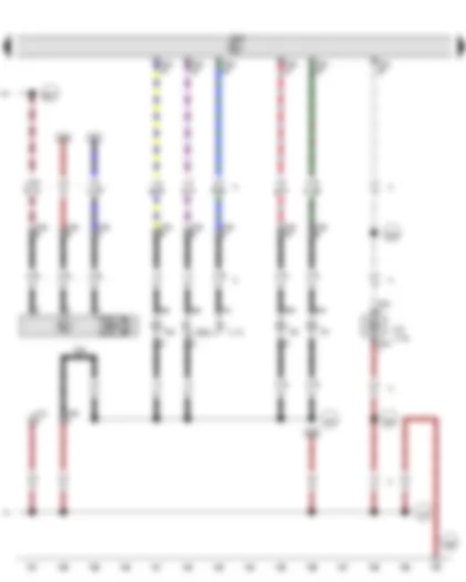 Wiring Diagram  VW GOLF PLUS 2013 - Right fog light bulb - Right cornering light bulb - Right side light bulb - Front right turn signal bulb - Right headlight dipped beam bulb - Right headlight main beam bulb - Right headlight range control motor