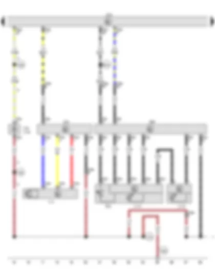 Wiring Diagram  VW GOLF PLUS 2014 - Left gas discharge bulb control unit - Left gas discharge (xenon) bulb - Left fog light bulb - Left cornering light bulb - Left LED module for daytime running light and side light