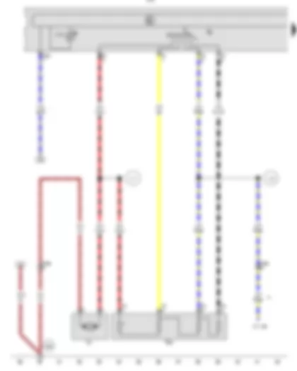 Wiring Diagram  VW GOLF PLUS 2013 - Fresh air blower switch - Air conditioning system control unit - Fresh air blower series resistor with overheating fuse - Fresh air blower