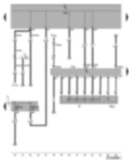 Электросхемa  VW GOLF PLUS 2005 - Блок управления рулевой колонки - выключатель стартера/зажигания - электромагнит блокировки извлечения ключа из замка зажигания - предохранители