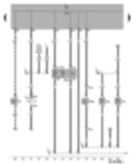 Wiring Diagram  VW GOLF PLUS 2005 - Hazard warning lights button - reversing light switch - bonnet contact switch - washer jet heater element