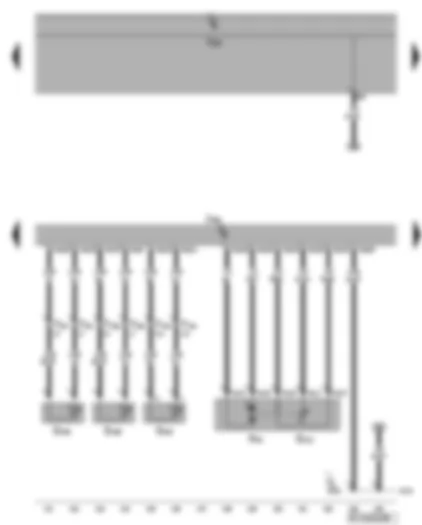 Wiring Diagram  VW GOLF PLUS 2006 - Engine control unit - exhaust gas temperature sender 1 - bank 1 exhaust gas temperature sender 2 - temperature sender after particulate filter - exhaust gas recirculation valve - exhaust gas recirculation potentiometer