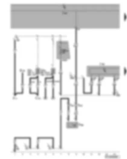 Wiring Diagram  VW GOLF PLUS 2005 - Control unit with display for radio and navigation system - bonnet contact switch - fuse SA1 - SA6 - SB19