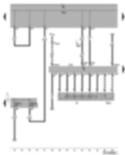Электросхемa  VW GOLF PLUS 2006 - Блок управления рулевой колонки - выключатель стартера/зажигания - электромагнит блокировки извлечения ключа из замка зажигания - предохранители