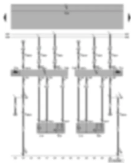 Wiring Diagram  VW GOLF PLUS 2006 - Rear left door control unit - rear right door control unit - rear left and right window regulator switch - in door - rear left and right window regulator motor