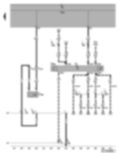 Wiring Diagram  VW GOLF PLUS 2006 - Automatic anti-dazzle interior mirror - bonnet contact switch