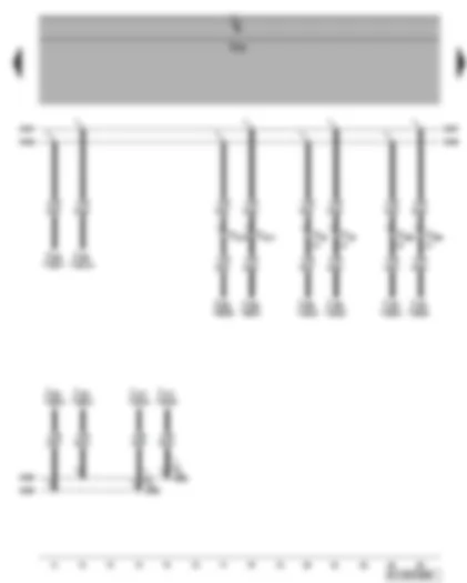 Wiring Diagram  VW GOLF PLUS 2006 - Connection for: Parking aid - special vehicles - driver/ front passenger door control unit - headlight range control - control unit - automatic gearbox control unit