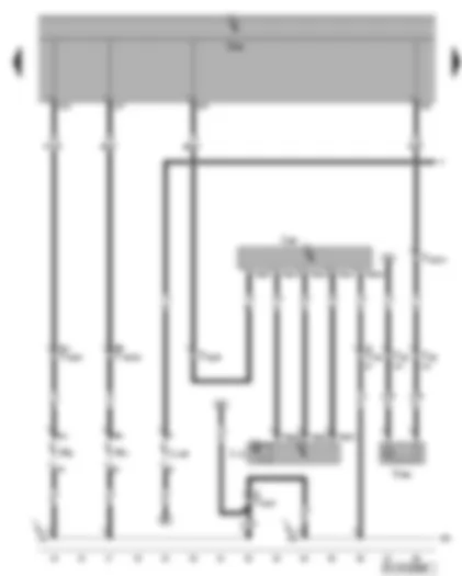 Wiring Diagram  VW GOLF PLUS 2006 - Power output module for left headlight - left gas discharge (xenon) bulb - left dip beam screen motor - front left side light - front left turn signal - left cornering light bulb