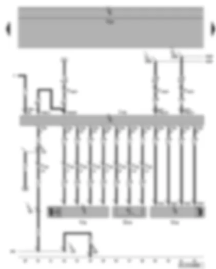 Wiring Diagram  VW GOLF PLUS 2006 - Cornering light and headlight range control unit - left headlight range control motor - left dynamic cornering light control motor - left swivel module position sensor