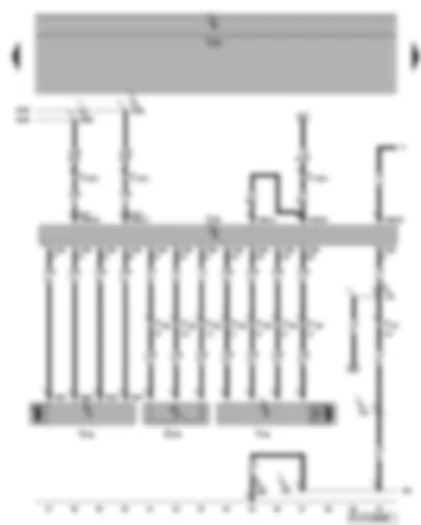Wiring Diagram  VW GOLF PLUS 2006 - Cornering light and headlight range control unit - right headlight range control motor - right dynamic cornering light control motor - right swivel module position sensor