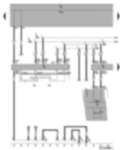 Wiring Diagram  VW GOLF PLUS 2006 - Data bus diagnostic interface - steering column electronics control unit - turn signal switch - headlight dipper/flasher switch - bulb failure warning lamp