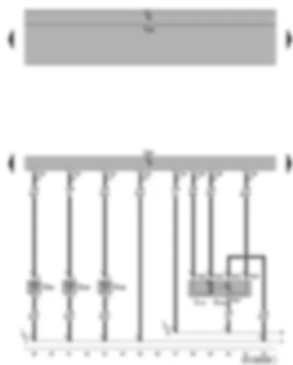 Электросхемa  VW GOLF PLUS 2007 - Блок управления Climatronic - датчики температуры дефлекторов - датчик температуры испарителя - исполнительный электродвигатель заслонки рециркуляции воздуха