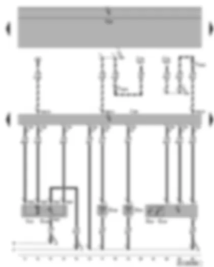 Электросхемa  VW GOLF PLUS 2007 - Блок управления Climatronic - датчики температуры дефлекторов - исполнительный электродвигатель заслонки размораживателя - фотодатчики интенсивности солнечного излучения