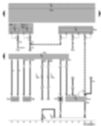 Электросхемa  VW GOLF PLUS 2007 - Блок управления дополнительного отопителя - устройство приема радиосигнала дополнительного жидкостного отопителя - дозирующий насос - нагревательный элемент предварительного подогрева топлива - свеча накаливания с датчиком пламени