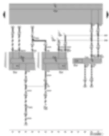 Электросхемa  VW GOLF PLUS 2007 - Выключатель отопителя и выбора режима работы - блок управления климатической установки - блок управления Climatronic - клавиша быстрого обогрева