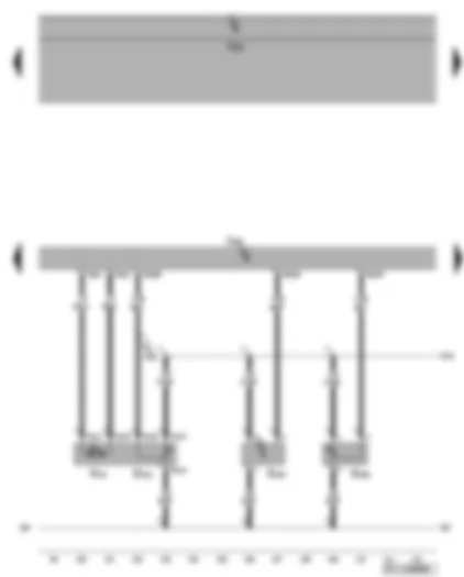 Электросхемa  VW GOLF PLUS 2007 - Блок управления двигателя - потенциометр системы рециркуляции ОГ - датчик давления топлива - клапан системы рециркуляции ОГ - датчик положения заслонок впускных каналов (потенциометр)