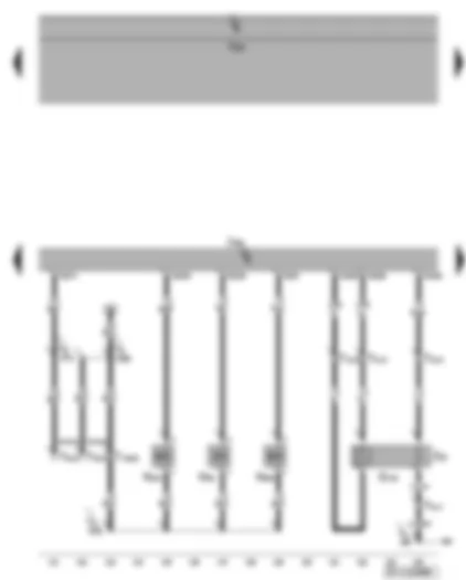 Электросхемa  VW GOLF PLUS 2007 - Блок управления двигателя - электромагнитный клапан абсорбера с активированным углем - клапан системы регулирования фаз газораспределения - клапан заслонок впускных каналов - лямбда-зонд после катализатора