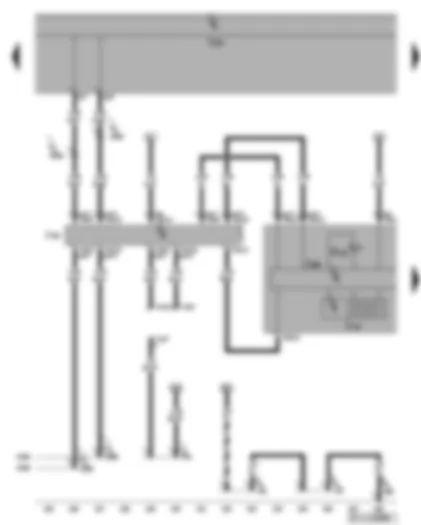 Электросхемa  VW GOLF PLUS 2007 - Комбинация приборов - диагностический интерфейс шин данных - диагностический разъём - контрольная лампа электропривода дроссельной заслонки - многофункциональный дисплей