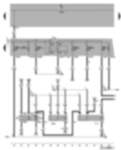 Wiring Diagram  VW GOLF PLUS 2009 - Terminal 30 voltage supply relay - fuel pump relay - fuel supply relay - fuel gauge sender - fuel pump