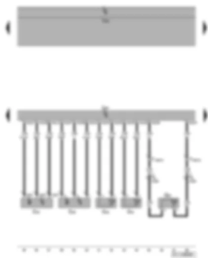 Wiring Diagram  VW GOLF PLUS 2007 - Engine control unit - Hall sender - engine speed sender - coolant temperature sender - radiator outlet coolant temperature sender - fuel temperature sender