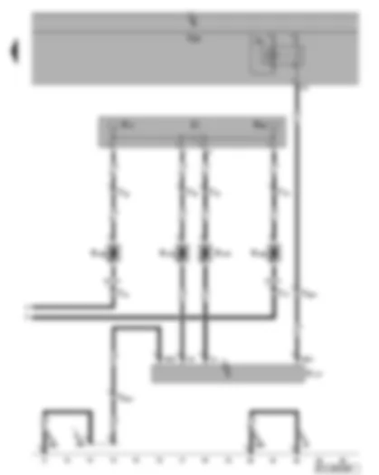 Wiring Diagram  VW GOLF PLUS 2009 - Radio aerials - heated rear window - aerial modules - amplitude modulation (AM) and (FM) frequency filter