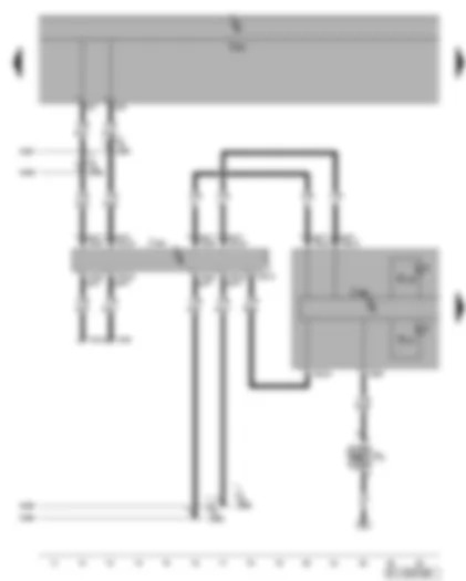 Wiring Diagram  VW GOLF PLUS 2009 - Dash panel insert - data bus diagnostic interface - self-diagnosis connection - handbrake warning switch - brake system warning lamp - ABS warning lamp