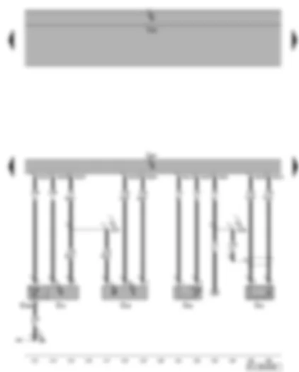 Wiring Diagram  VW GOLF PLUS 2009 - Engine control unit - charge air pressure sender - intake air temperature sender 2 - engine speed sender - coolant temperature sender - knock sensor