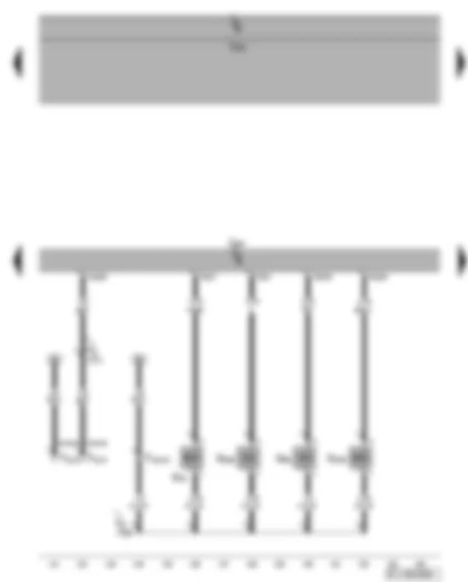 Wiring Diagram  VW GOLF PLUS 2009 - Engine control unit - charge pressure control solenoid valve - turbocharger air recirculation valve - active charcoal filter system solenoid valve 1 - inlet camshaft control valve 1