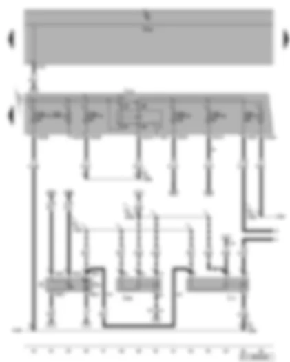Wiring Diagram  VW GOLF PLUS 2009 - Terminal 30 voltage supply relay - fuel pump relay - fuel supply relay - fuel gauge sender - fuel pump