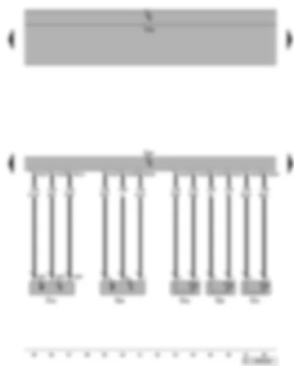 Wiring Diagram  VW GOLF PLUS 2008 - Engine control unit - Hall sender - engine speed sender - coolant temperature sender - radiator outlet coolant temperature sender - fuel temperature sender