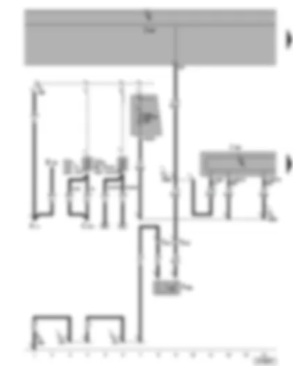 Wiring Diagram  VW GOLF PLUS 2005 - Control unit with display for radio and navigation system - bonnet contact switch - fuse SA1 - SA6 - SB19