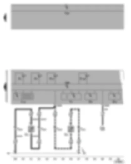 Wiring Diagram  VW GOLF PLUS 2006 - Dash panel insert - ambient temperature display - warning lamps for main beam - side light - rear fog light and engine electronics - speedometer - rev. counter