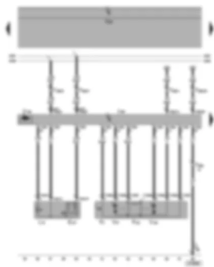 Wiring Diagram  VW GOLF PLUS 2006 - Front passenger side door control unit - front passenger side central locking lock unit - window regulator switch in front passenger door - front passenger side window regulator motor