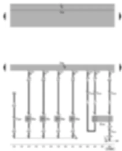 Wiring Diagram  VW GOLF PLUS 2007 - Engine control unit - injectors - lambda probe after catalytic converter