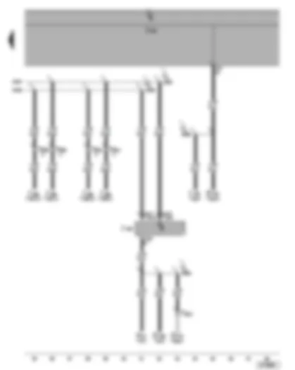 Wiring Diagram  VW GOLF PLUS 2006 - Connection for: Rear left and rear right door control unit - convenience system - wiper motor - rain and light detector sensor - alarm horn - vehicle inclination sender - interior monitor