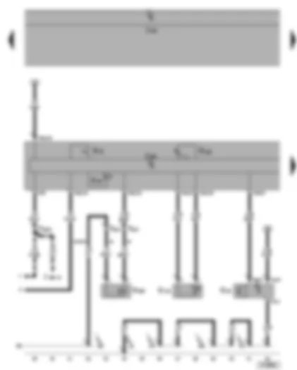 Wiring Diagram  VW GOLF PLUS 2006 - Air conditioning system control unit - high pressure sender - air conditioning system compressor regulating valve - centre vent temperature sender