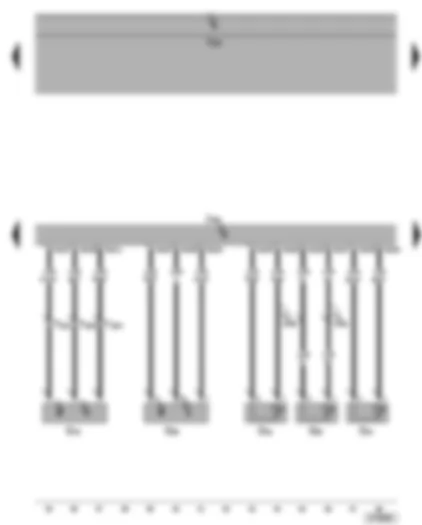 Wiring Diagram  VW GOLF PLUS 2006 - Engine control unit - Hall sender - engine speed sender - coolant temperature sender - radiator outlet coolant temperature sender - fuel temperature sender