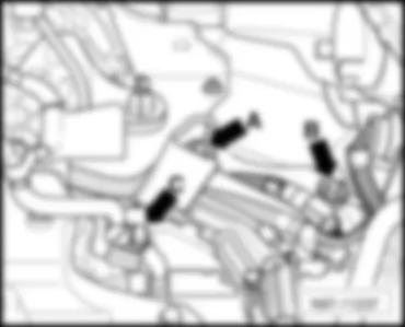 VW GOLF PLUS 2010 Перечень точек соединения с массой в моторном отсеке