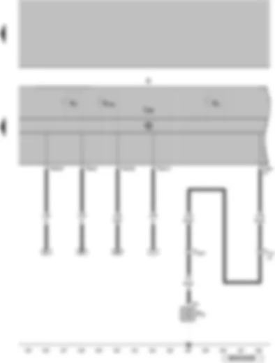 Wiring Diagram  VW GOLF SPORTSVAN 2016 - Oil pressure switch - control unit in dash panel insert - dash panel insert - alternator warning lamp - oil pressure warning lamp - electric power control fault lamp