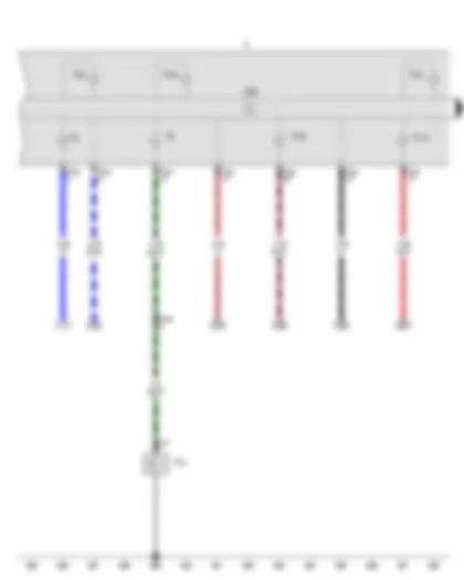 Wiring Diagram  VW GOLF SPORTSVAN 2012 - Oil pressure switch - Control unit in dash panel insert - Dash panel insert - Alternator warning lamp - Oil pressure warning lamp - Reserve fuel warning lamp - Brake system warning lamp - Malfunction warning lamp