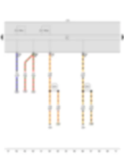 Электросхемa  VW GOLF SPORTSVAN 2012 - Блок управления ABS - Впускной клапан ABS в контуре переднего левого тормоза - Выпускной клапан ABS в контуре переднего левого тормоза