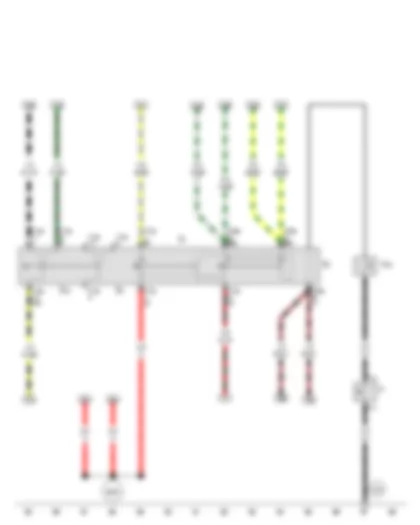 Wiring Diagram  VW GOLF SPORTSVAN 2012 - Light switch - Turn signal switch - Headlight dipper and flasher switch - Parking light switch - Horn plate - Horn activation contact ring