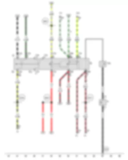 Электросхемa  VW GOLF SPORTSVAN 2012 - Переключатель освещения - Переключатель указателей поворота - Выключатель ближнего света и светового сигнала (вкл. дальний свет) - Выключатель стояночных огней - Выключатель звукового сигнала - Контактное кольцо электрической цепи звукового сигнала