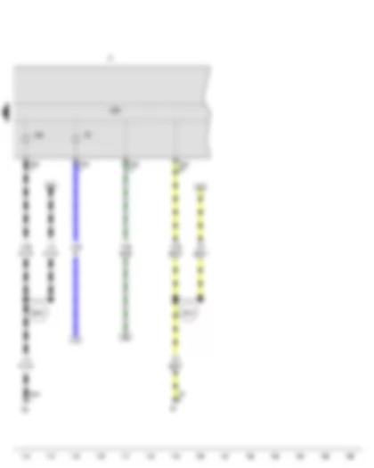 Электросхемa  VW GOLF SPORTSVAN 2012 - Блок управления комбинации приборов - Комбинация приборов - Контрольная лампа генератора - Контрольная лампа левых указателей поворота
